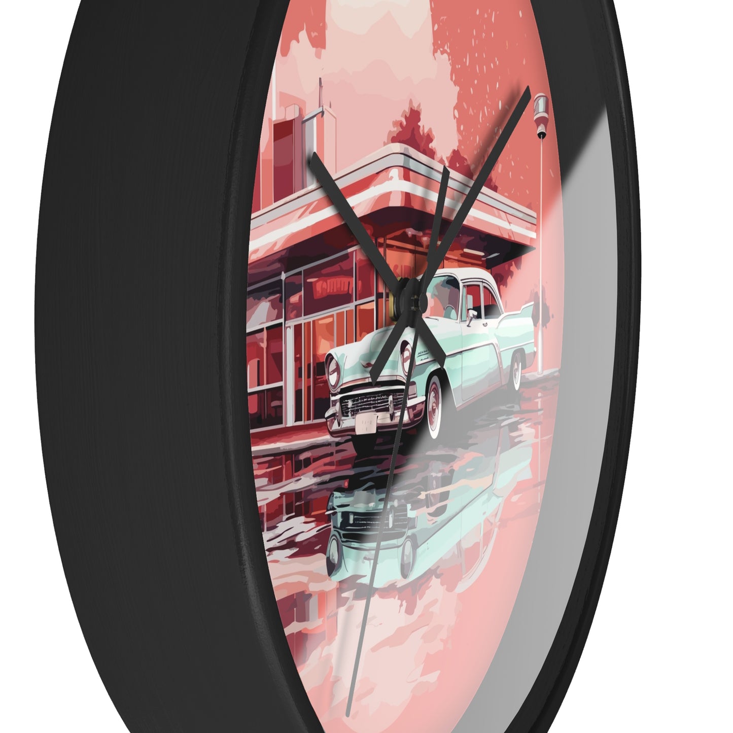 Chrome & Neon Diner Wall Clock