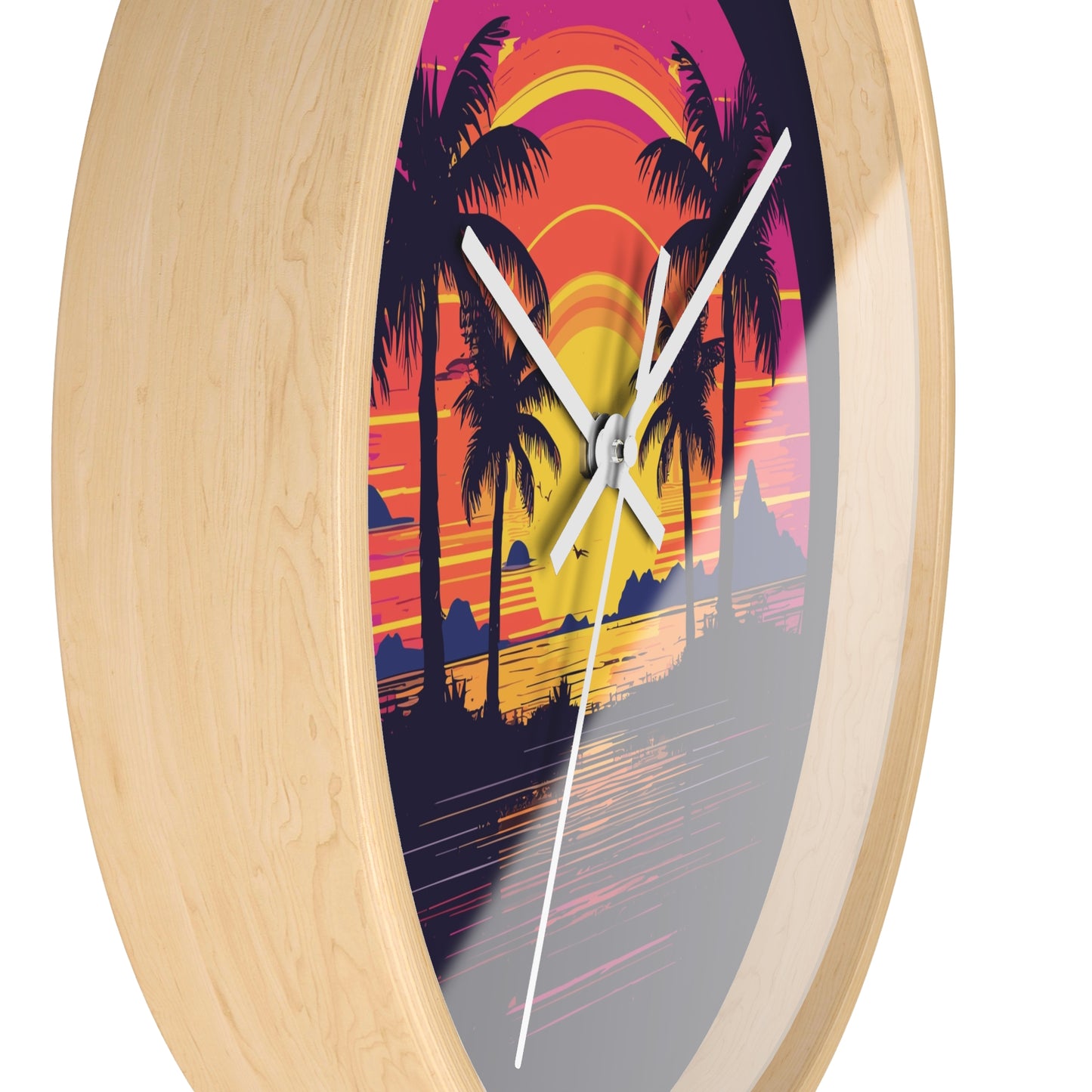 Neon Lagoon Wall Clock