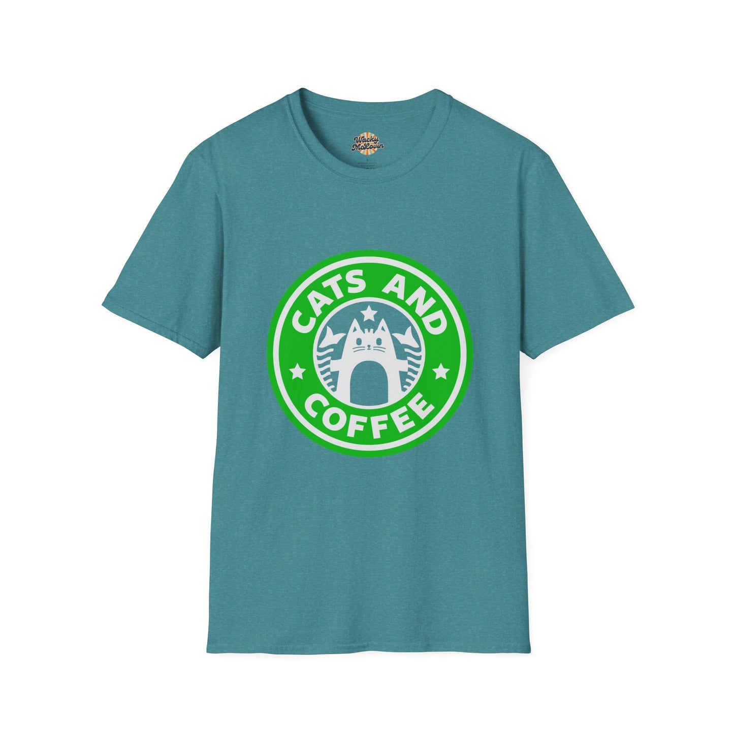 Cats And Coffee Retro Café Tee