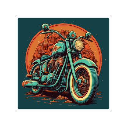 Classic Motorcycle Sunset Sticker