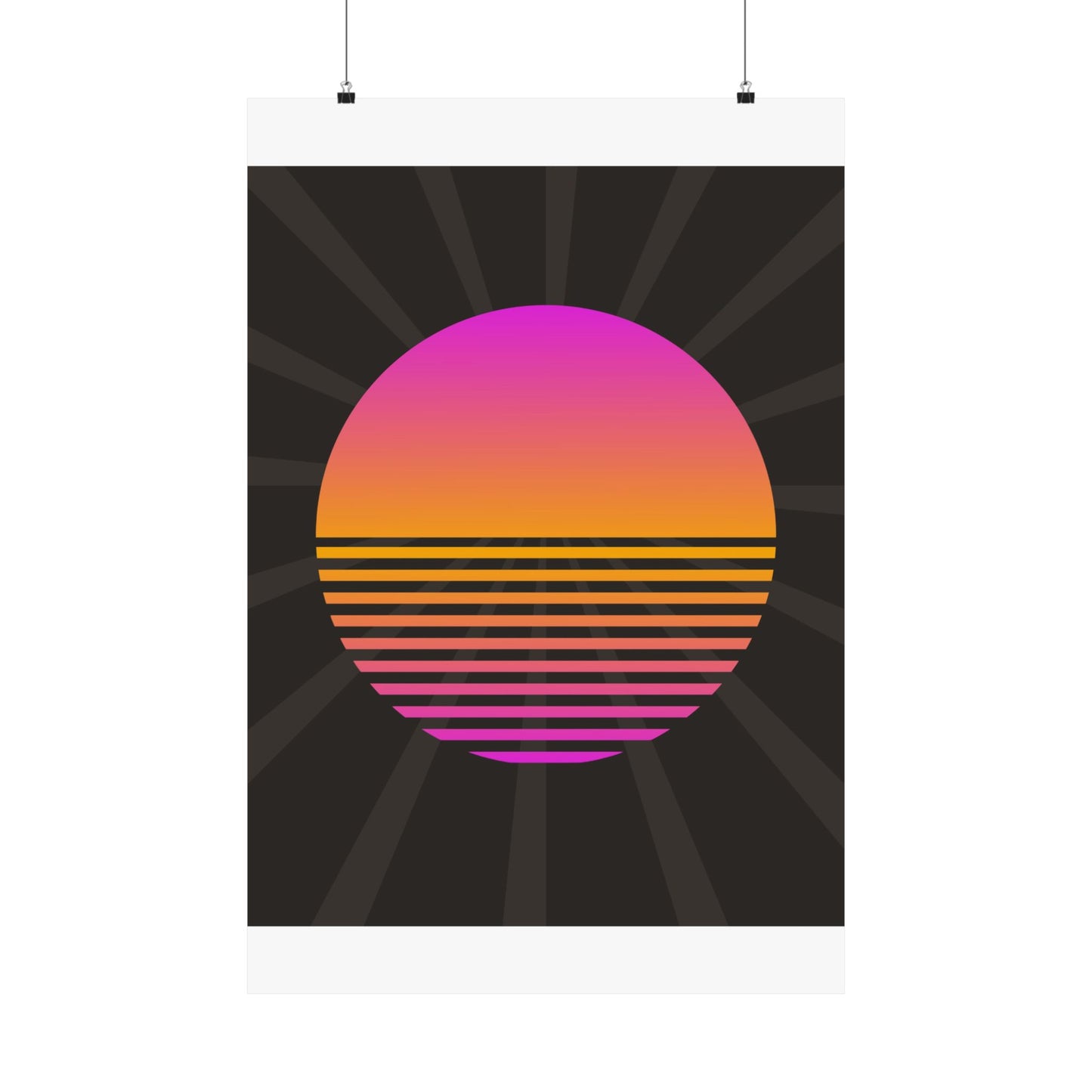 Sunset Grid Retro Poster
