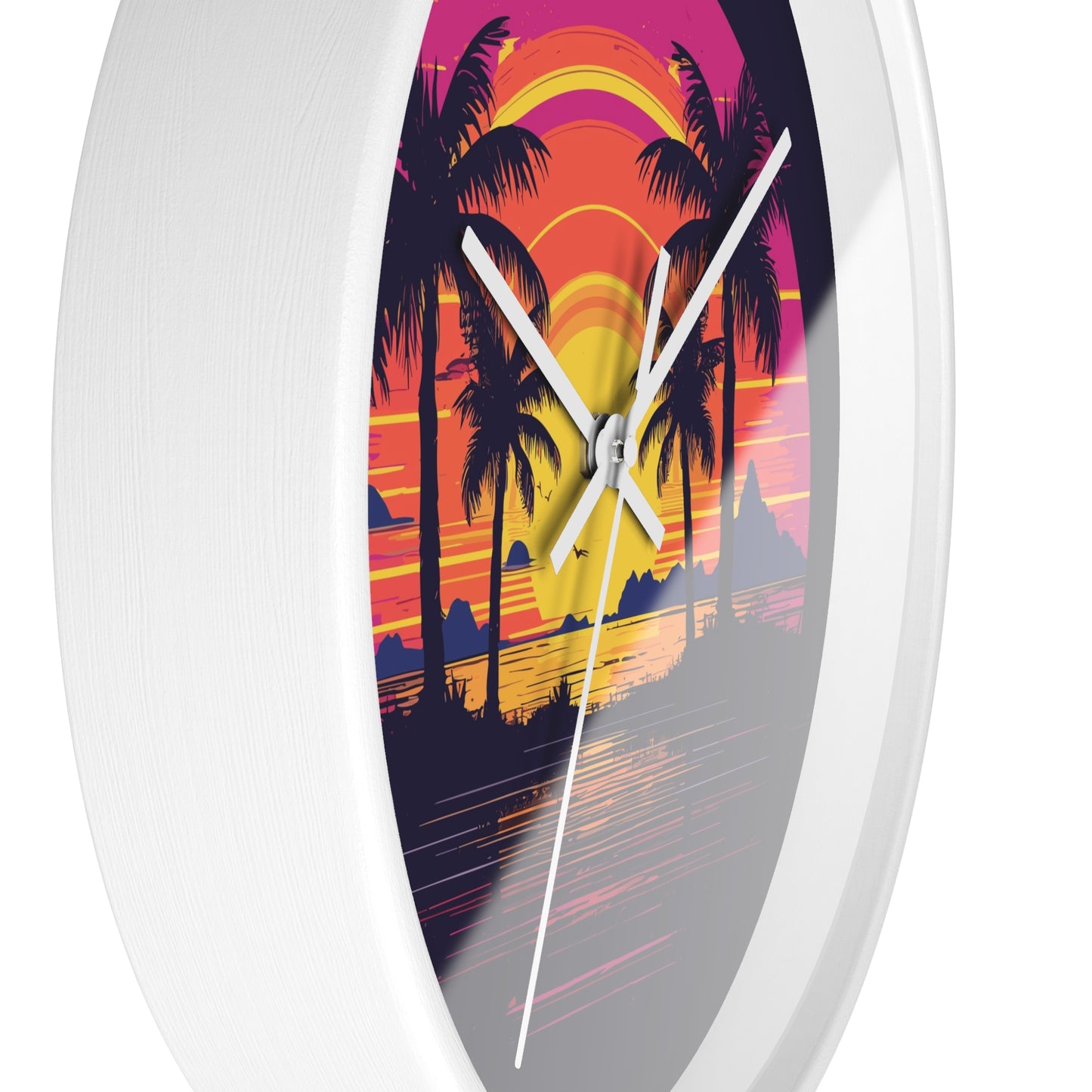 Neon Lagoon Wall Clock