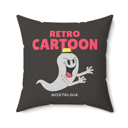 Retro Cartoon Ghost Throw Pillow