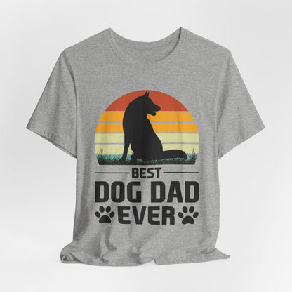 Best Dog Dad Ever Retro Sunset Tee