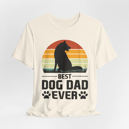 Best Dog Dad Ever Retro Sunset Tee