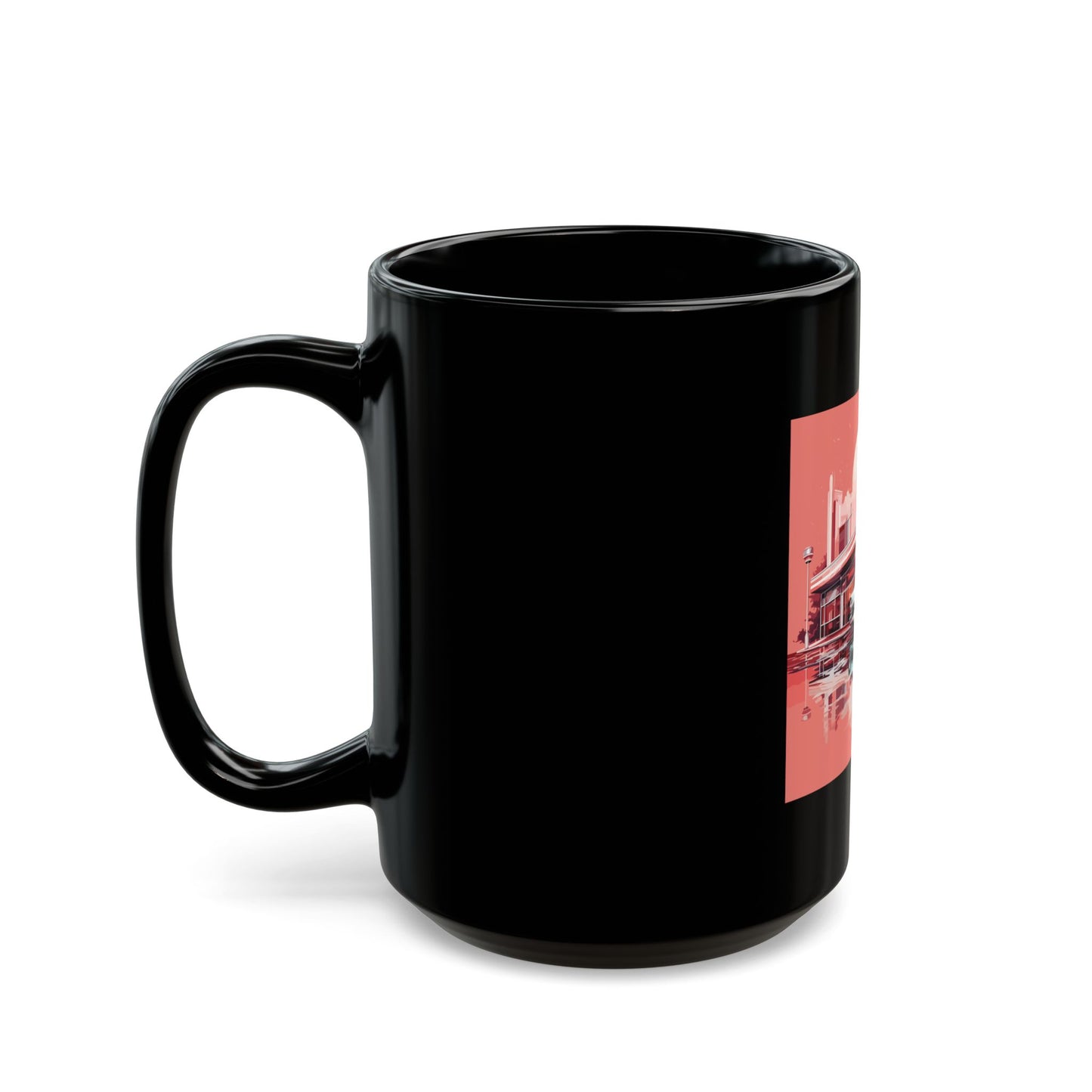 Chrome & Neon Diner Black Mug