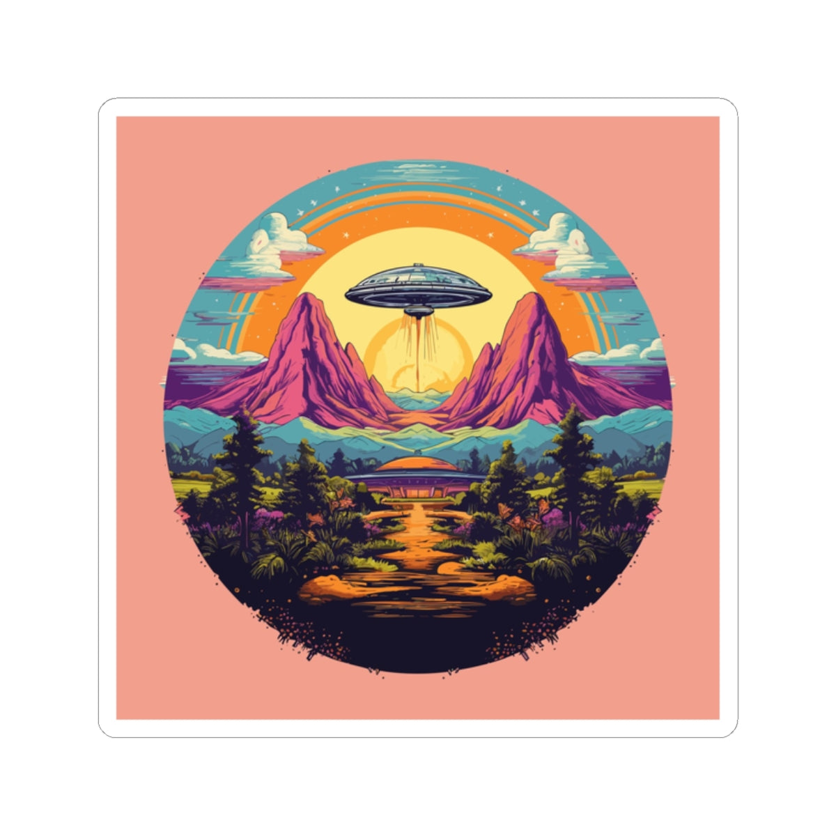 Rainbow Saucer Sticker