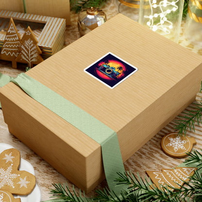 Retro Camera Sunset Sticker