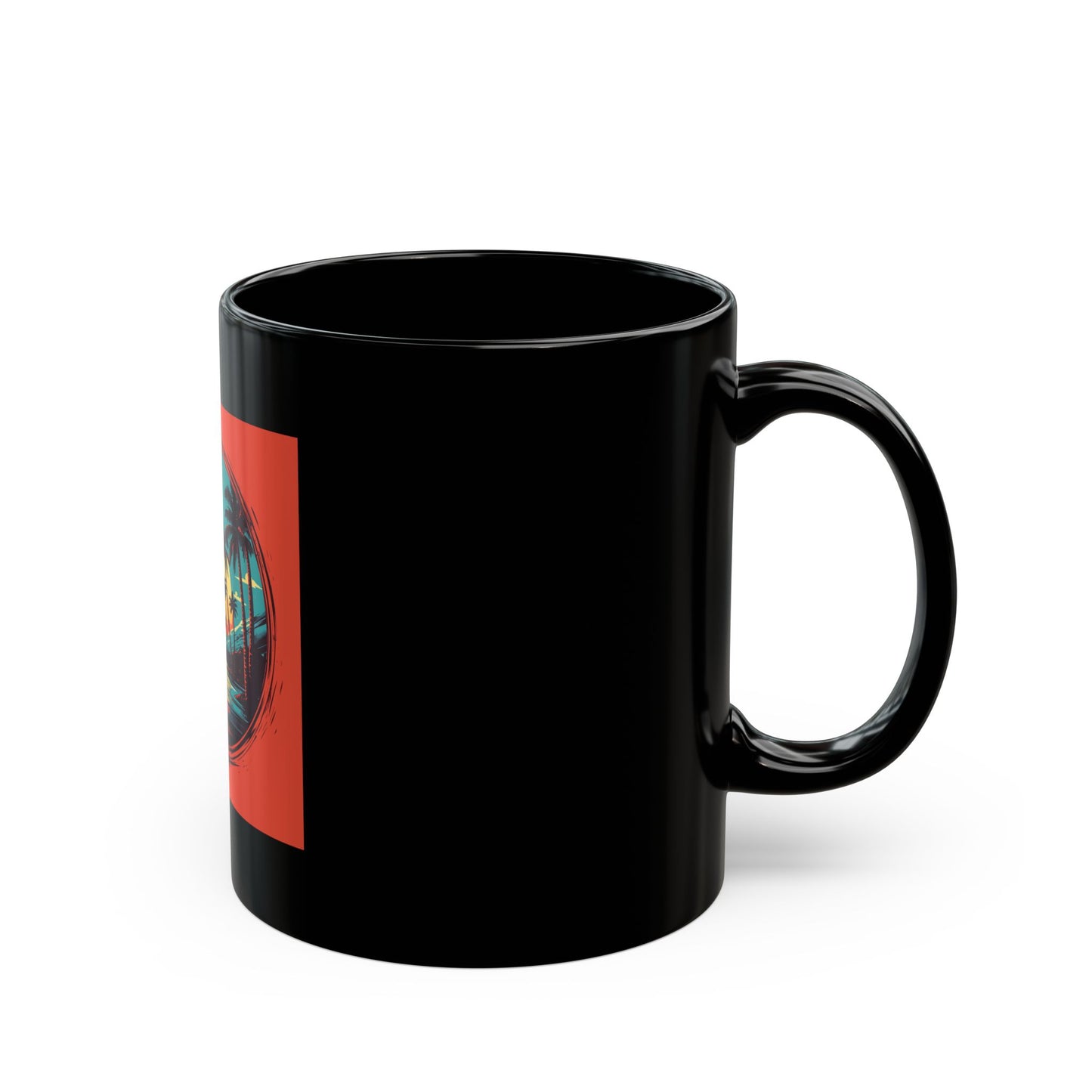 Palm Island Black Mug