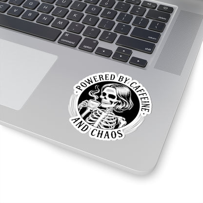 Powered by Caffeine and Chaos Kiss-Cut Sticker