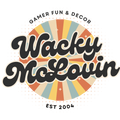 Logo of Wacky McLovin with a colorful circular design and text above and below.