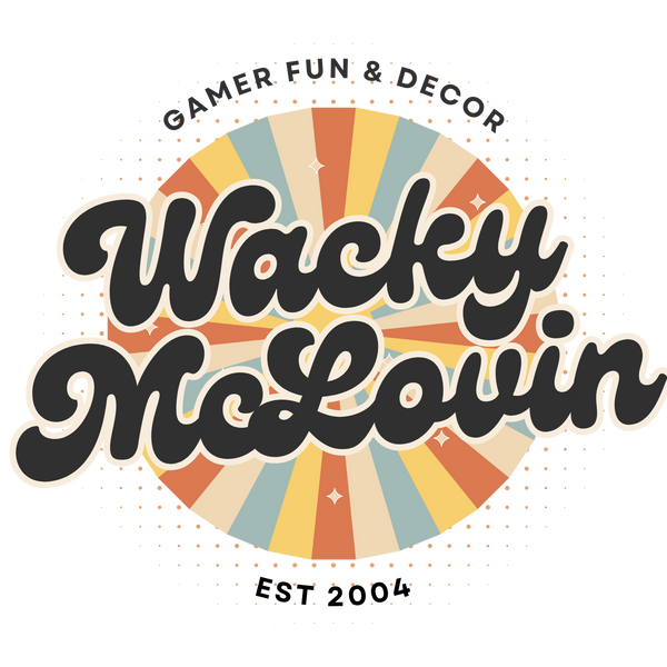 Logo of Wacky McLovin with a colorful circular design and text above and below.