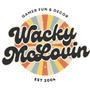 Logo of Wacky McLovin with a colorful circular design and text above and below.