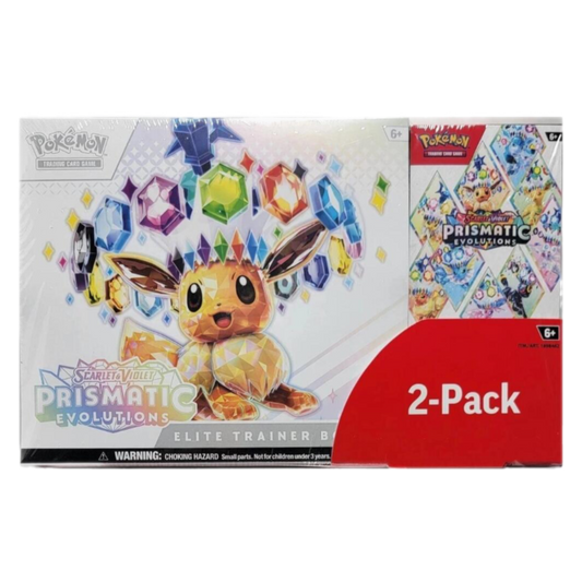 Box with colorful crystals and a cute creature, red section labeled "2-Pack" on the right.