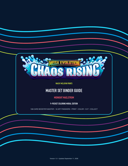 Chaos Rising printable master set binder guide 9-pocket and 12-pocket bundle