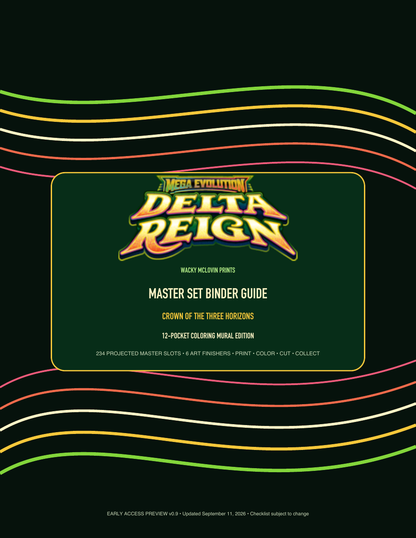 Delta Reign master set binder guide printable 12-pocket edition cover