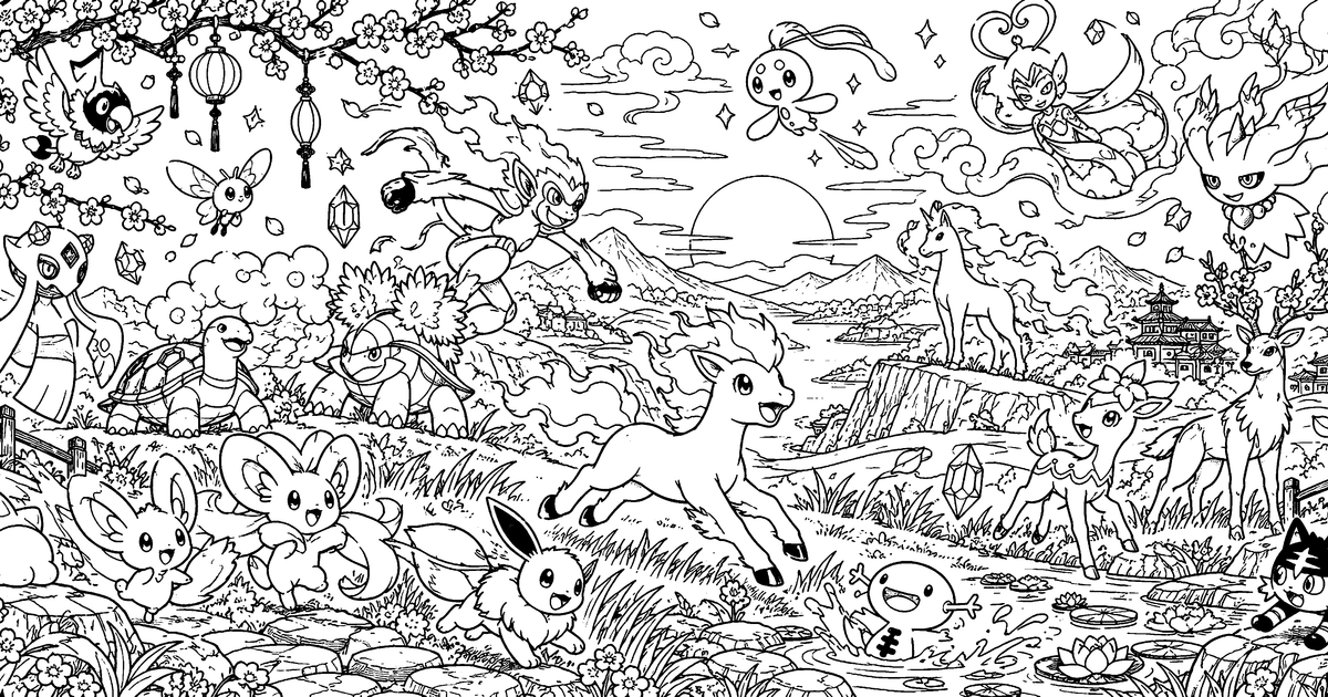 Gem Pack Vol. 4 Simplified Chinese connected coloring mural preview