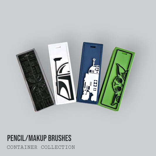 Geek Pencil and Makeup Brush Box—Star Wars, Stranger Things, Fallout Vault Boy | Storage Container Organizer