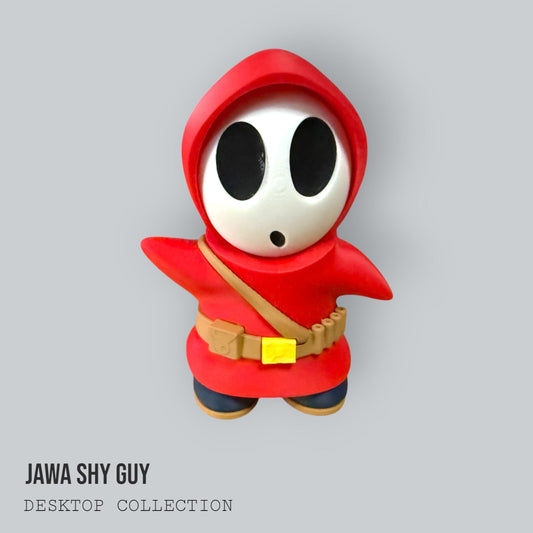 Jawa Shy Guy Desk Figurine | Star Wars Meme Crossover Geek Office Decor Gift