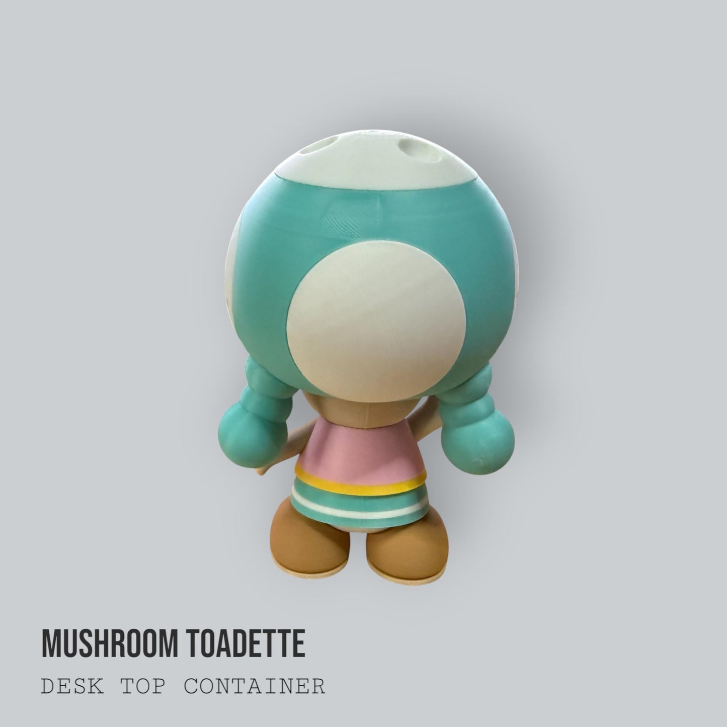 Mushroom Toad & Toadette Desk Container