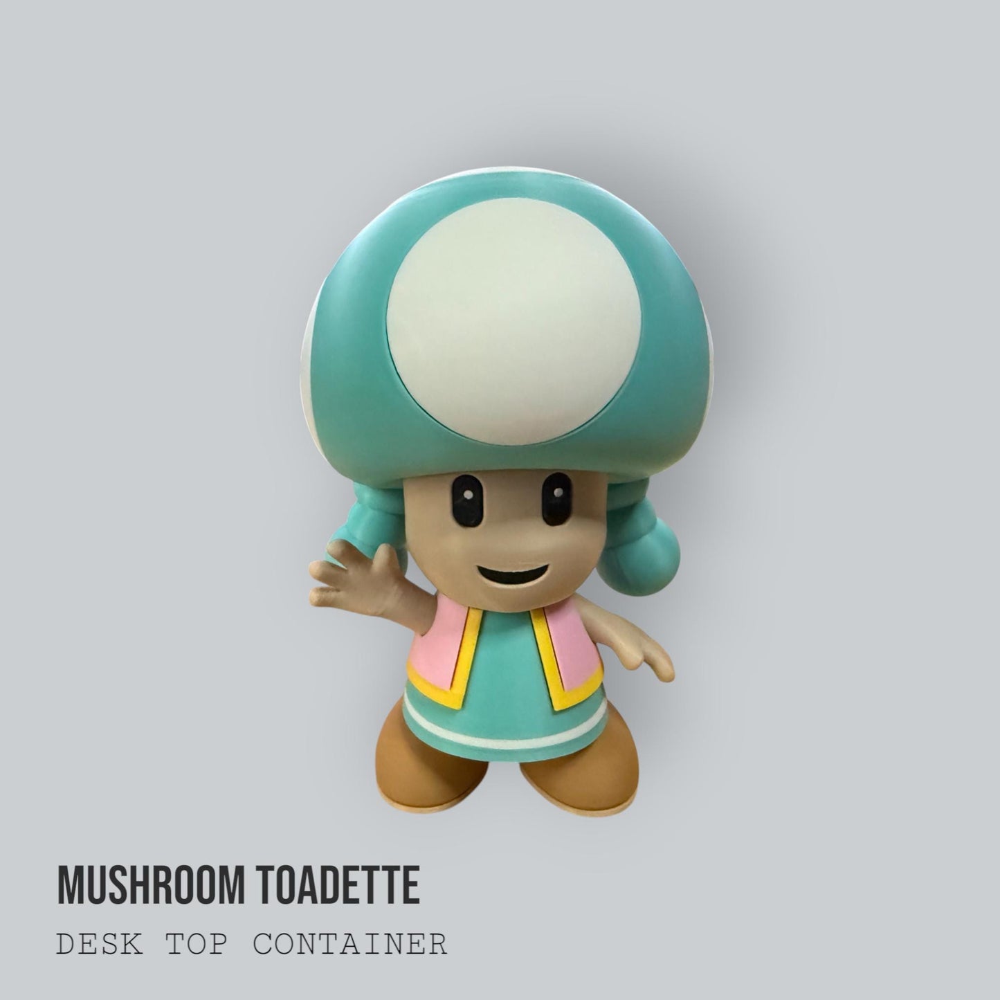Mushroom Toad & Toadette Desk Container