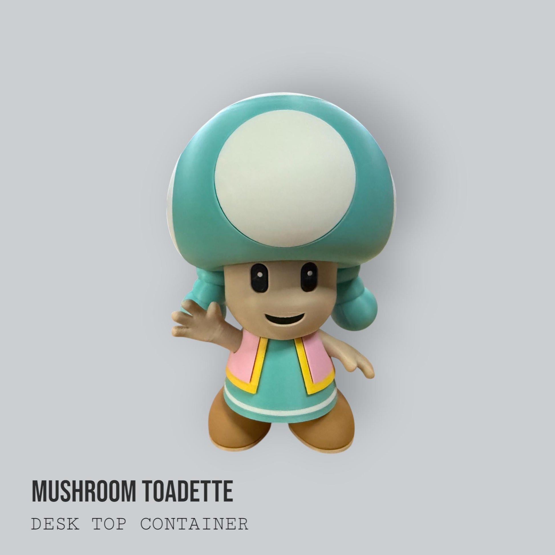 Mushroom Toad & Toadette Desk Container