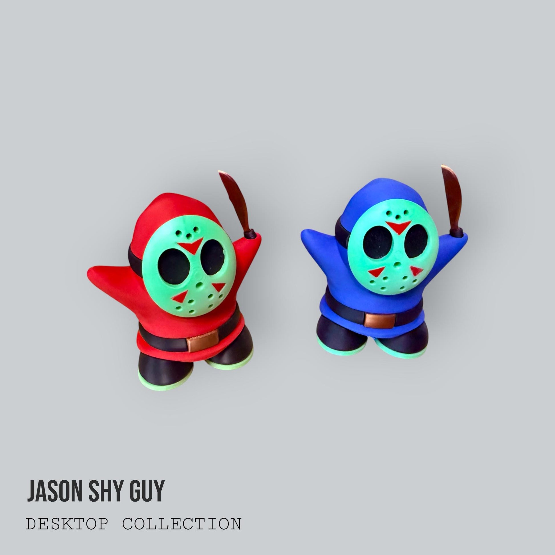 Shy Guy Jason Themed Collectible Figurine, Handmade Gaming Desk Decor, Retro Pixel Art Present