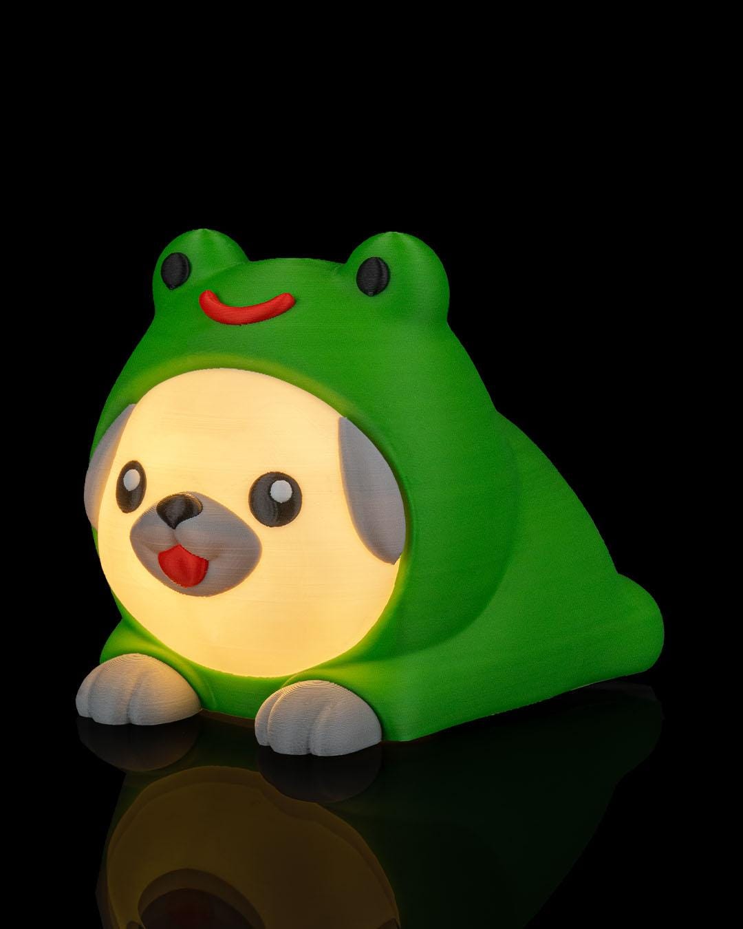 Frog Hoodie Puppy Night Light: Kawaii Gamer Room Decor