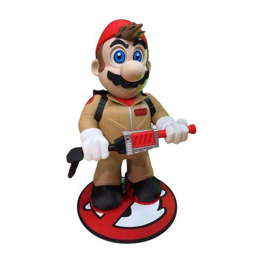 Ghostbuster Mario Figurine | Retro Gamer Crossover Statue