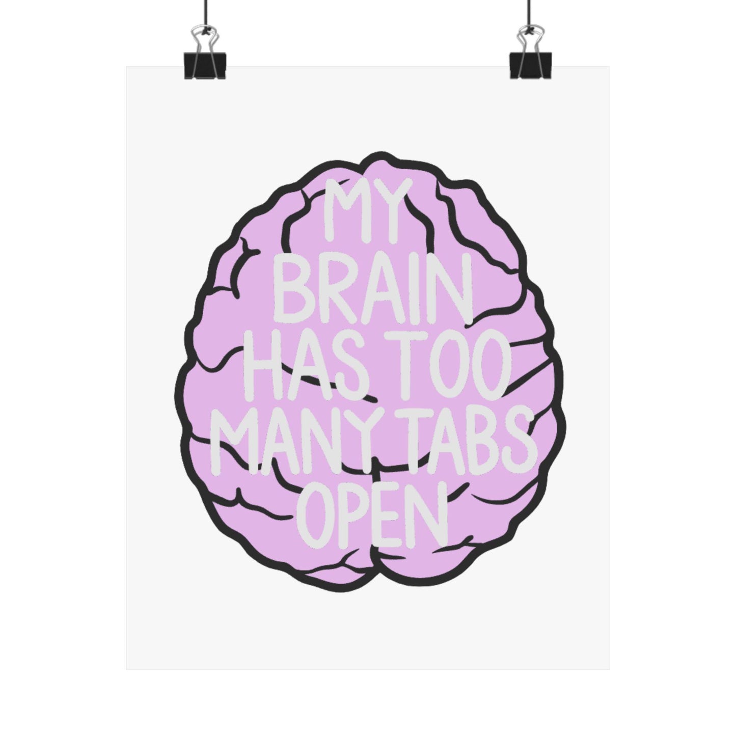 My Brain Has Too Many Tabs Open Poster | Matte Vertical Poster