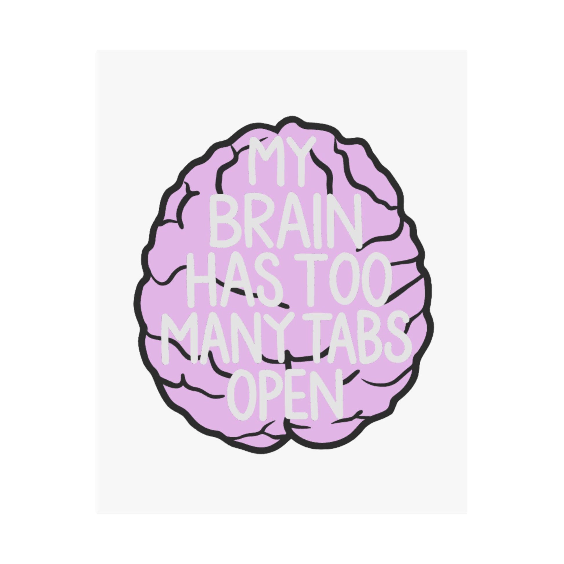 My Brain Has Too Many Tabs Open Poster | Matte Vertical Poster