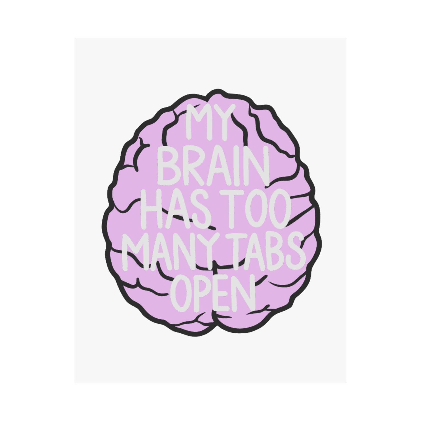 My Brain Has Too Many Tabs Open Poster | Matte Vertical Poster