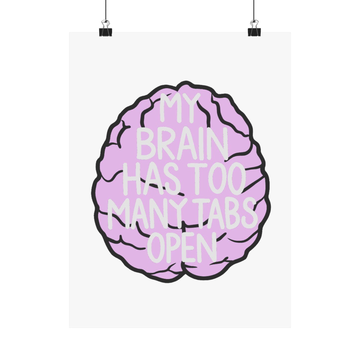 My Brain Has Too Many Tabs Open Poster | Matte Vertical Poster