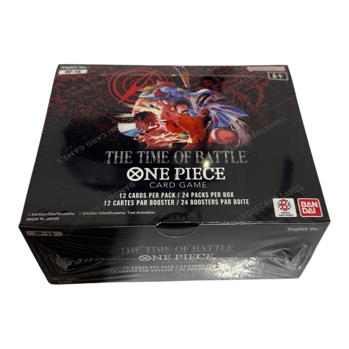Actual sealed English ONE PIECE Card Game OP-16 The Time of Battle 24-pack booster box, with original shrink wrap