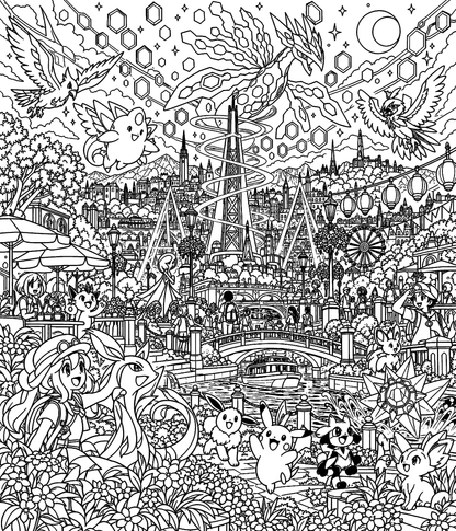 Perfect Order connected coloring mural preview
