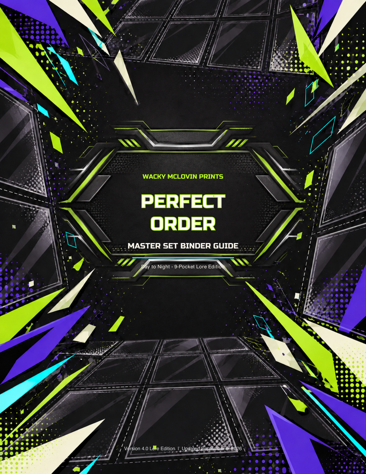 Perfect Order printable master set binder guide 9-pocket and 12-pocket bundle