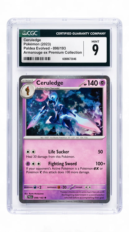 Ceruledge [Cosmos Holo] - Pokemon Paldea Evolved #98 CGC 9