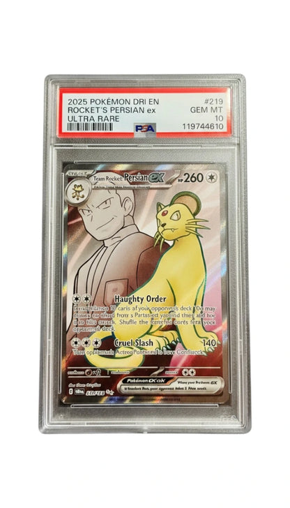 Team Rocket's Persian ex - Pokemon Destined Rivals #219 PSA 10