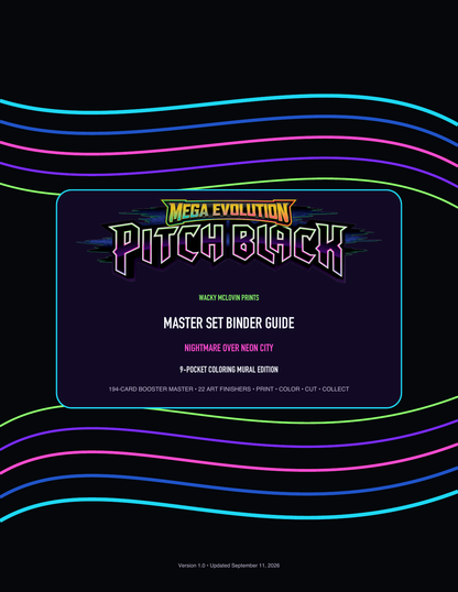 Pitch Black printable master set binder guide 9-pocket and 12-pocket bundle