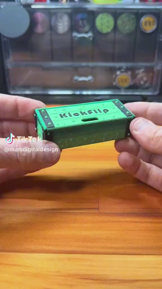 Kickflip Magnetic Fidget | Silent Click Desk Toy | 2-Color Design with Matching Color Crate