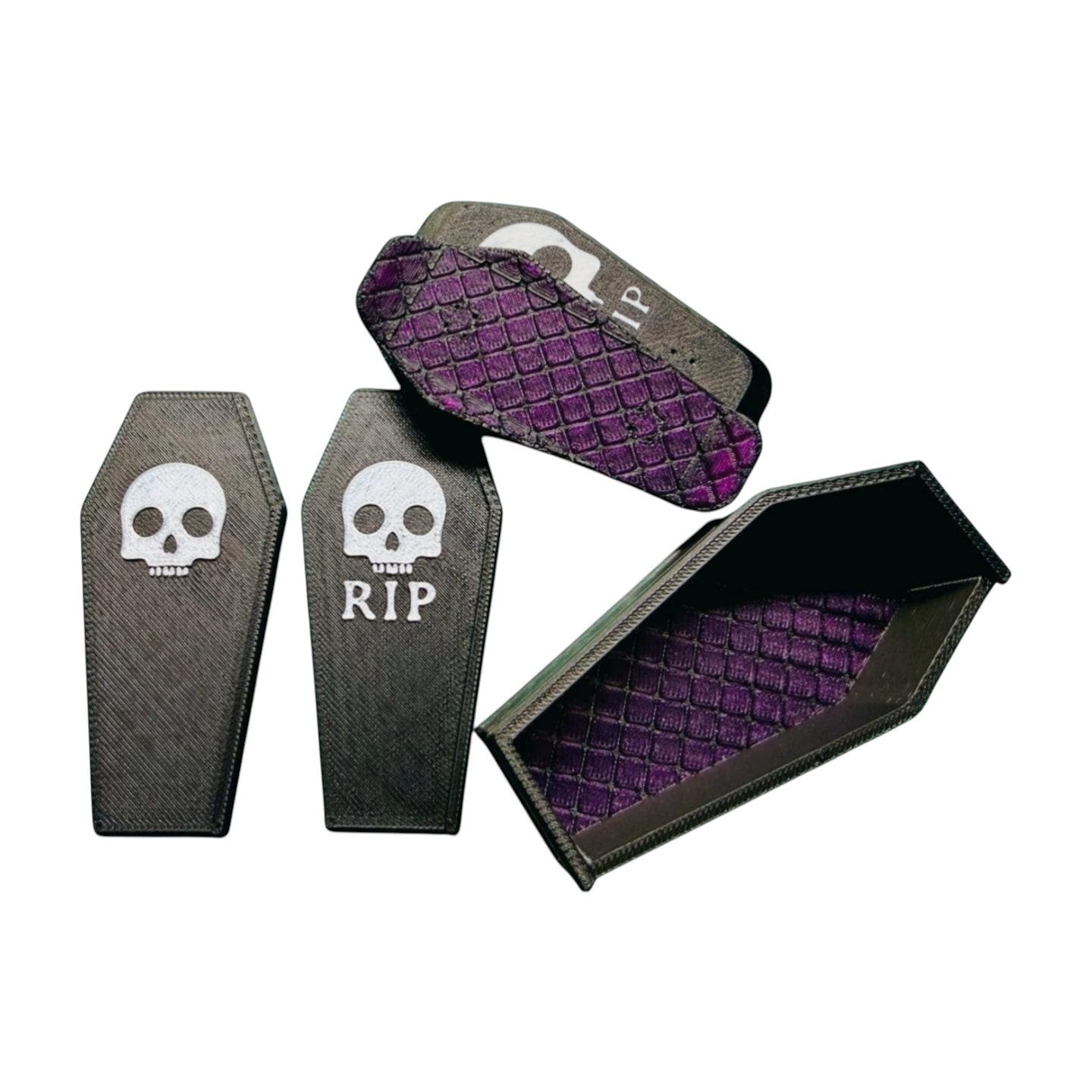 Kickflip Magnetic Fidget | Silent Click Desk Toy | Coffin Design with Matching Color Crate